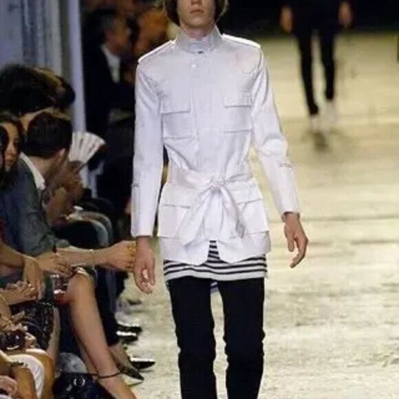 Dior SS 07 Striped Tank Top PFW Made Italy Hedi Slimane - Picture 2 of 10